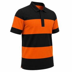 Factory Price Men Striped Collar <b>Shirt</b> Trendy <b>Y2K</b> Short Sleeve Stripe <b>Shirt</b> Wholesale Fashion Mens Horizontal Striped <b>Shirt</b> - Product Image 1