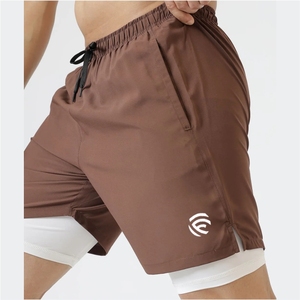 Shorts de compression 2 en 1 pour hommes, couleur olive - Product Image 3