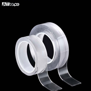 Ruban adhésif lavable <span class=keywords><strong>double</strong></span> face thermofusible personnalisé <span class=keywords><strong>Film</strong></span> de papier adhésif <span class=keywords><strong>transparent</strong></span> en gel pour tapis nano ruban