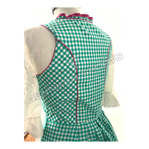Custom Oktoberfest Beer Festival Outfit Ladies German Dirndl 100% Cotton <b>Checkered</b> Bartender Waitress Cosplay Accessories - Product Image 6