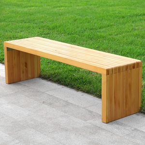 Banc de jardin moderne en bois d'acacia écologique Minh Phuoc pour 2 personnes, sans dossier, pour terrasse et jardin - Product Image 3