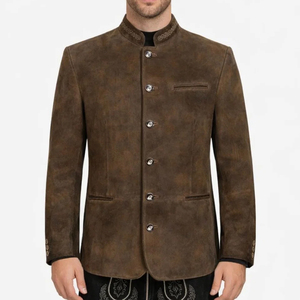 Veste Trachten pour homme sur mesure, style allemand - Design bavarois traditionnel, col montant, en laine respirante, pour usage extérieur - Product Image 1