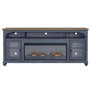 Bridgevine Home Americana supporto TV camino da 86 pollici con finitura blu velluto a coste per TV fino a 95 pollici - Product Image 2