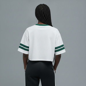 OEM/ODM Regular Fit Summer Breathable Quick Dry Soft Crop <b>Top</b> T-Shirt Women's Crew Neck 100% Cotton Casual Tee Appliques - Product Image 2