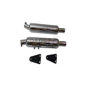 Par de Silenciadores de Escape para Royal Enfield Interceptor 650, Motor de Dos Cilindros, Juego de Silenciadores Cromados SS - Product Image 1