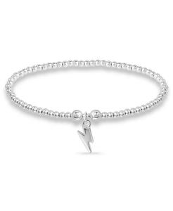 Bracciale con ciondolo a punta di tuono in piatto d'argento | Macacy's - Product Image 1