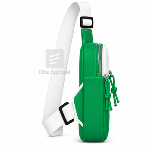 Sac banane personnalisé Iota Phi Lambda Sorority avec logo brodé sur le devant, fermeture éclair verte et blanche, usage quotidien décontracté pour femme - Product Image 3
