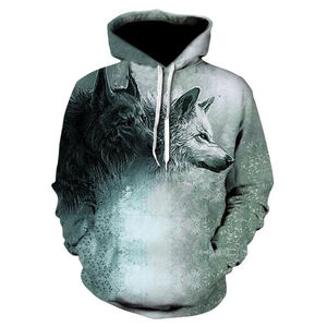 Sweat-shirt à capuche oversize pour homme 2026, motif animaux loup guerrier féroce, style streetwear décontracté, survêtement amusant pour le fitness - Product Image 4