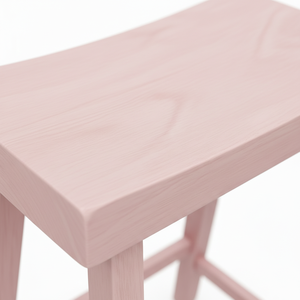 Taburete Alto Redondo Moderno de Madera de Caucho - Duradero y Ligero - Product Image 6