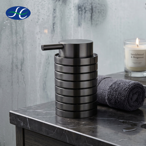 Ensemble de salle de bain en plastique doré, flacon de lotion en tube, finition argent brossé - Product Image 2