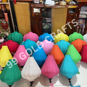 Traditional Vietnamese Lanterns with Bamboo <b>Frames</b> and Shiny Satin Fabric for Wholesale Buyers - Product Image 4