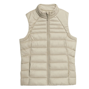 Chaleco de invierno personalizable con cremallera para mujer, chaquetas cálidas con capucha, sin mangas, cortas, impermeables, estilo casual, chaleco acolchado. - Product Image 3