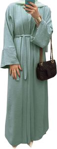 Ethnic Abaya <b>Maxi</b> Frock Style Fashion Plain Turkish Muslim Islamic Wear Eid Ramadan Collection Polyester Made Customized Abayas - Product Image 2