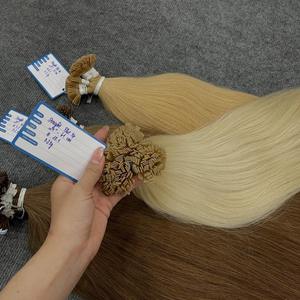 Extensiones de Cabello con Punta de Queratina, Cabello Liso Natural Europeo de Colores Naturales, Punta Plana, Cabello Vietnamita - Product Image 1