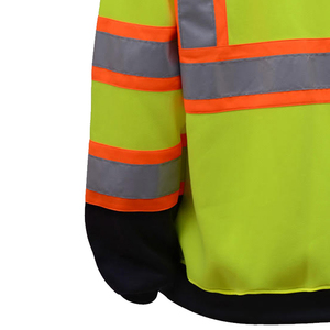 Sweat à capuche haute visibilité en coton respirant grande taille pour homme, avec logo personnalisé, uniforme de travail de sécurité routière, à capuche et manches longues - Product Image 5
