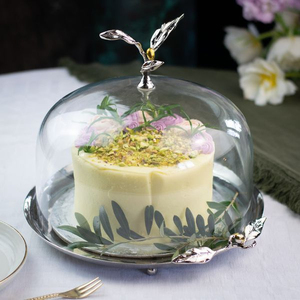 Supports à gâteaux élégants en métal avec couvercle en verre, qualité supérieure, présentoir rond pour desserts, fournitures pour gâteaux de mariage et d'anniversaire à domicile - Product Image 4
