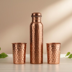 Pure <b>Copper</b> <b>Drinking</b> <b>Bottle</b> With Strong Seal And Comfortable Shape For Everyday Hydration At Home School Office Gym And Travel - Product Image 2