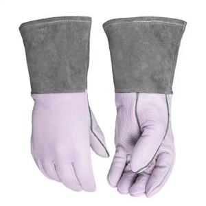 Gants de soudage TIG en cuir de chèvre et de vache pleine fleur, certifiés CE, résistants aux coupures et à l'abrasion, pour la lutte contre les incendies - Product Image 2
