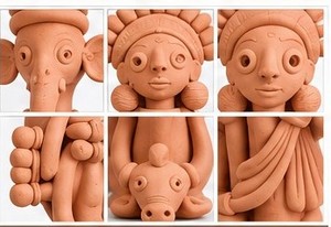 ชุดประติมากรรมดินเผาหรูหราทันสมัย งานฝีมือประณีต รูปปั้นตกแต่งสไตล์ชาติพันธุ์ ของขวัญขึ้นบ้านใหม่สำหรับห้องนั่งเล่น - Product Image 4