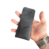 Tarjetero Minimalista de Cuero Genuino sin Costuras, Bloqueo RFID, Portátil, Ligero, Corto, Multifuncional y Personalizable