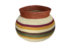 Colorful Striped <b>Plant</b> Fiber Storage <b>Baskets</b> Set Bowl Shape Eco-Friendly Home Decoration - Product Image 4