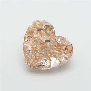 Diamant de laboratoire taille cœur, couleur marron clair fantaisie, taille brillant, pierre précieuse facettée certifiée IGI pour la fabrication de bijoux - Product Image 1