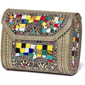 Bolso de mano para boda, hecho a mano, personalizable, con remaches metálicos geométricos, para fiesta de bodas, MOQ bajo - Product Image 2