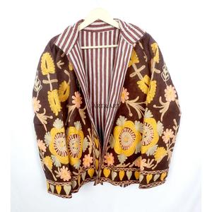 High Quality Eco-Friendly Breathable Thick Quick Dry New <b>Pattern</b> Cotrise Embroidered 100% Cotton <b>Quilted</b> <b>Jacket</b> Indian Women - Product Image 6