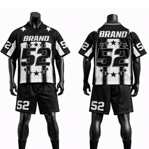 ชุดกางเกงขาสั้นเสื้อเจอร์ซีย์อเมริกันฟุตบอลขายดี เป็นมิตรกับสิ่งแวดล้อม ระบายอากาศได้ดี ดีไซน์ 2 in 1 ผลิตจากโพลีเอสเตอร์ 100% ชุดกีฬาสำหรับทุกเพศ - Product Image 3