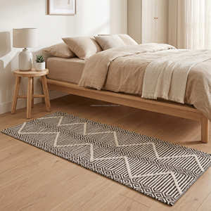 Tassles Boho Striped Area Rug Geometric Pattern Handmade Tufted Cotton Flat Weave With Fringes Rectangle Bed Room Rug - Product Image 5