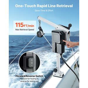 Verricello Elettrico 12V DC 1200W con Capacità di Sollevamento di 198 Libbre, Velocità del Filo 115 Ft/min e Rotazione a 360 Gradi - Product Image 2