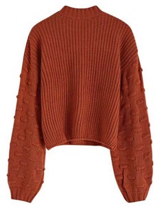 Pull-over tricoté ample et respirant à col rond pour femme – Doux, chaud et tendance, style européen - Product Image 2