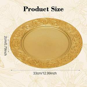 Assiette de présentation ronde décorative Or et Argent pour Mariage, Événement, Hôtel, Restaurant, Décoration de Table - Product Image 5
