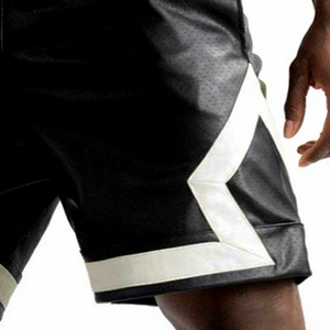 Men's Black Polyester Bermuda Shorts Mid Rise Drawstring Waist Quick Dry Sporty Style With Side Stripe Woven Fabric - Product Image 6
