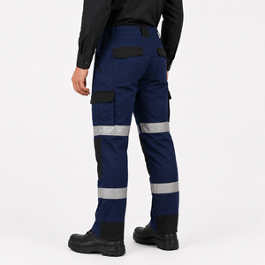 High Quality <b>Waterproof</b> Poly Cotton Construction Workwear Mining Safety <b>Cargo</b> <b>Pants</b> Reflective Tape Custom Industrial Trousers - Product Image 4