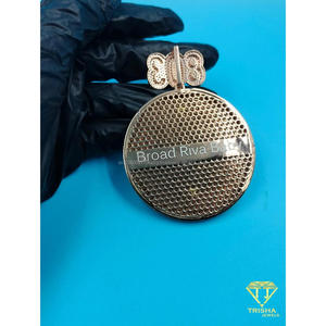 Pendentif personnalisé haut de gamme en argent sterling avec un look diamant entièrement serti - Product Image 5