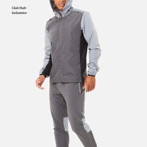 Chándal de invierno cortavientos con capucha, pantalones de chándal reflectantes con cremallera, corte holgado, chándal con capucha personalizable de primera calidad - Product Image 1
