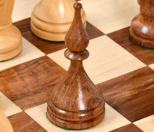 Pièces d'échecs du championnat soviétique de Bakou de 1961, reproduites, en sheesham et bois de buis, roi de 4 pouces, au meilleur prix - Product Image 1