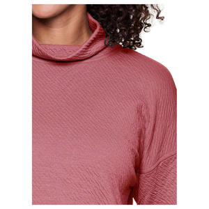 Sweat-shirt rose poudré à col montant, devant uni, manches longues, poignets étroits, ourlet nettoyé, logo personnalisé pour collections de tenues de boutique - Product Image 4