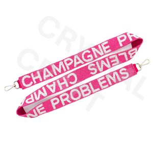 CRYSTAL CRAFT Lanière de sac à main vintage écologique avec sangle en sangle perlée et texte en relief, design tendance - Product Image 6