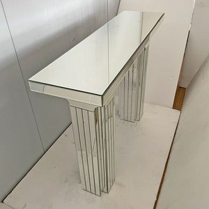 Modern Rectangle <b>Silver</b> Mirror <b>Console</b> <b>Table</b> Wide Bling Entryway Desk for Living Room Sofa <b>Table</b> Self Standing - Product Image 5