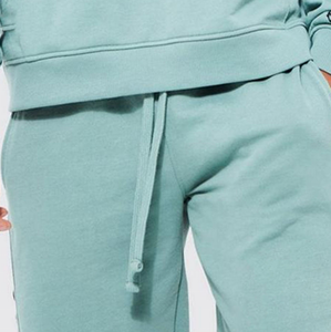Ensemble survêtement molletonné imprimé vert menthe pour homme avec sweat à capuche et short, tricoté, décontracté, pour l'été 2026 - Product Image 4