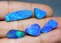 Opale australienne doublette cabochon, feu bleu, opale naturelle, pierre précieuse en vrac pour la fabrication de bijoux