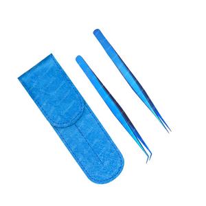 Beautiful Color 2 Piece <b>Leather</b> <b>Pouch</b> Packing for Eyelash Extension Tweezers Packaging Customized Logo - Product Image 4
