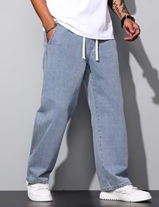 Jeans de Mezclilla para Hombre, Corte Recto, Lavado a la Piedra, Cintura Media, Ajuste Holgado, Estilo Casual de Algodón, para Primavera - Product Image 6