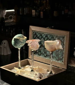 Decorative Seashell Goblet Combined With Crystal Clear Glass Base For Wine Cocktail Use Crafted In Vietnam - Product Image 6