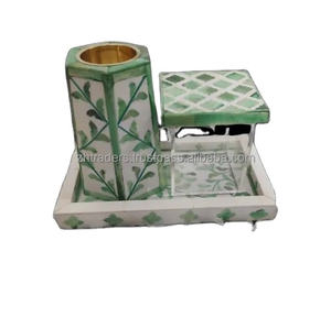 Juego de Bandejas Decorativas de Alta Calidad para Regalos de Ramadán, Incrustaciones de Hueso y Acrílico con Estrella de Anís para Uso Religioso - Product Image 1