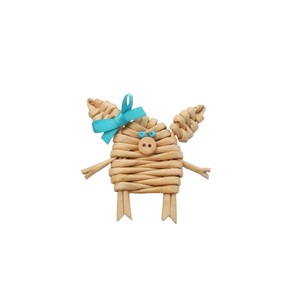 Premium Quality Hand Woven Rattan Pig Animal Wall Decor Item with rattan <b>present</b> and gift Wholesale Export Factory Direct Order - Product Image 2