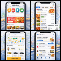 Servicio de Desarrollo de Aplicaciones Móviles Todo en Uno para Android e iOS, para Plataformas de Servicios de Comida, Taxi, Monedero y Estilo de Vida