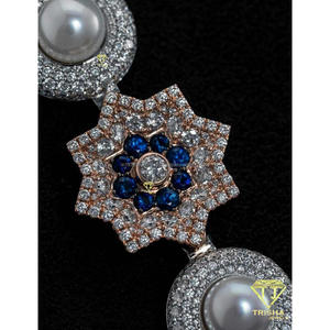 Pendentif de luxe en calligraphie arabe, Moissanite, Argent sterling 925, Plaqué or rose et rhodium, Certifié GIA, Style Hip Hop Bling Statement - Product Image 2